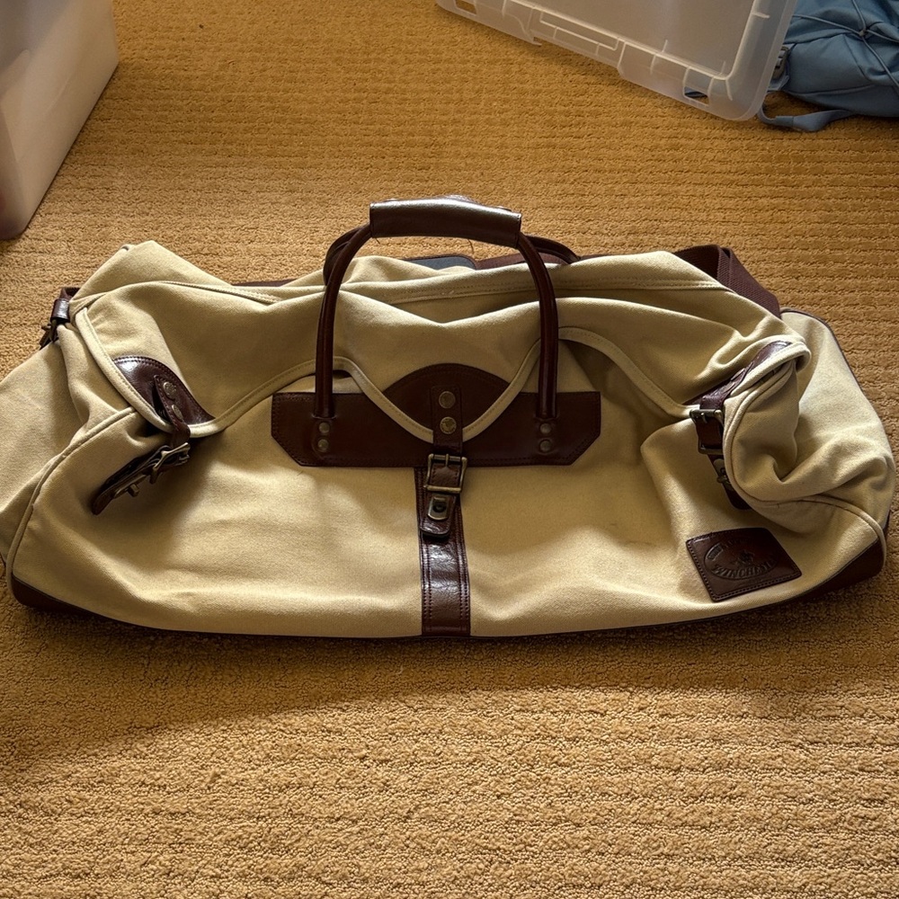 Winchester Beige and Brown Travel Duffle Bag